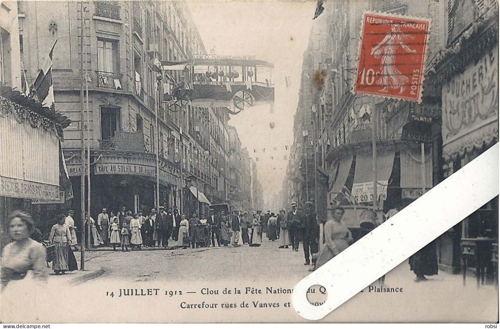 75 Paris XIV, Carrefour  Rues De Vanves Et Gergovie, Fête Du 14 Juillet 1912, , D 14.44 - Paris (14)