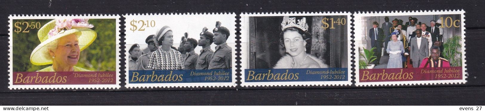 BARBADOS-2012--QE11-DIAMOND JUBILEE-MNH. - Barbades (1966-...)