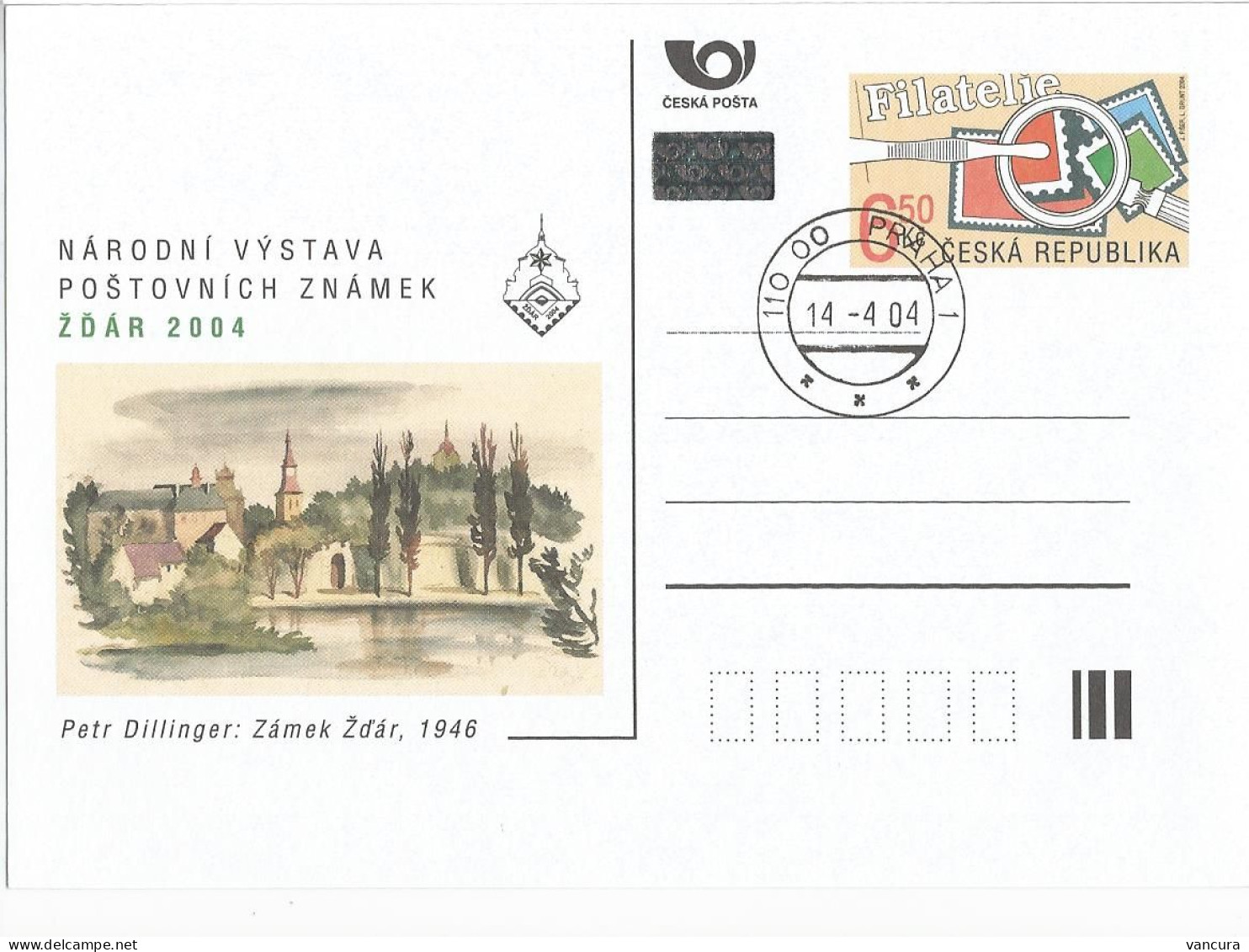 CDV 90 Czech Republic Zdar Nad Sazavou Stamp Exhibition 2004 Saar Zelena Hora - John Of Nepomuk - Castillos