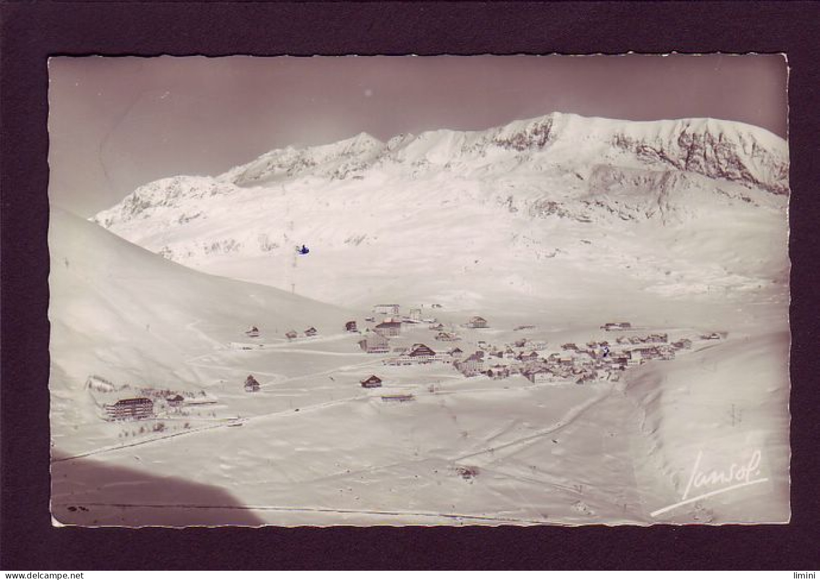 38 - L'ALPES-D'HUEZ - VUE GÉNÉRALE ET LA CHAINE DES GRANDES ROUSSES EN HIVER -  - Sonstige & Ohne Zuordnung