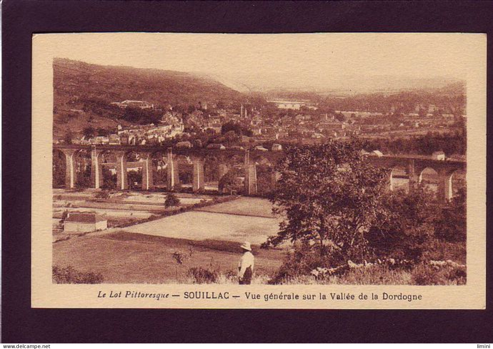 46 - SOUILLAC - VUE GÉNÉRALE SUR LA VALLÉE DE LA DORDOGNE - ANIMÉE -  - Souillac