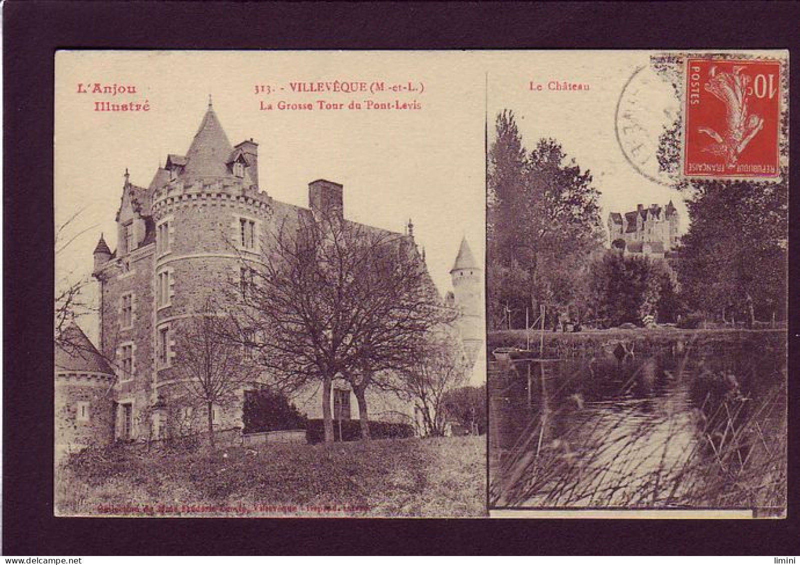 49 - VILLEVEQUE - CARTE STEREO - LA GROSSE TOUR DU PONT-LEVIS - LE CHATEAU -  - Autres & Non Classés