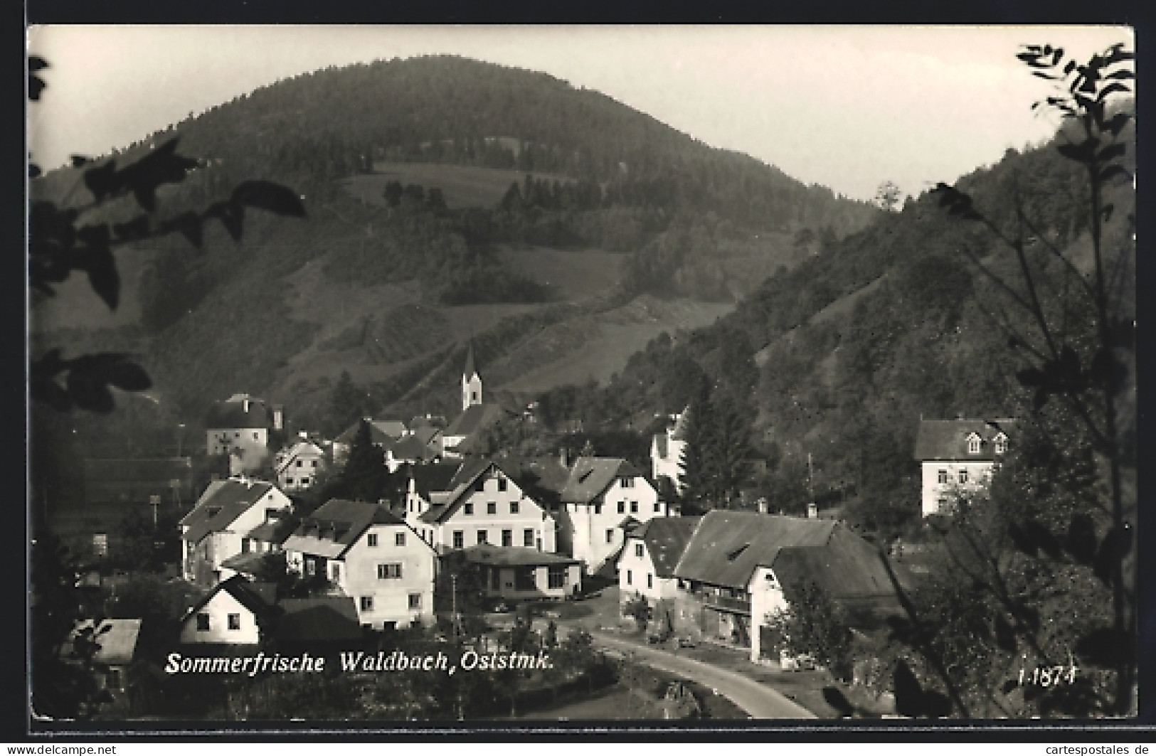 AK Waldbach /Oststmk., Ortsansicht Vor Bewaldeten Berghängen  - Altri & Non Classificati