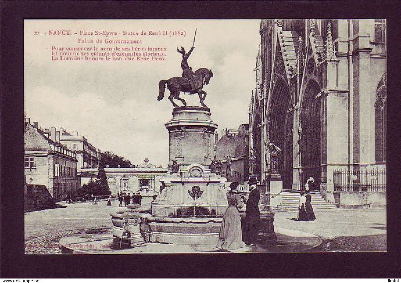 54 - NANCY - PLACE ST-EPVRE - STATUE DE RENE II - PALAIS DU GOUVERNEMENT - ANIMÉE -  - Nancy