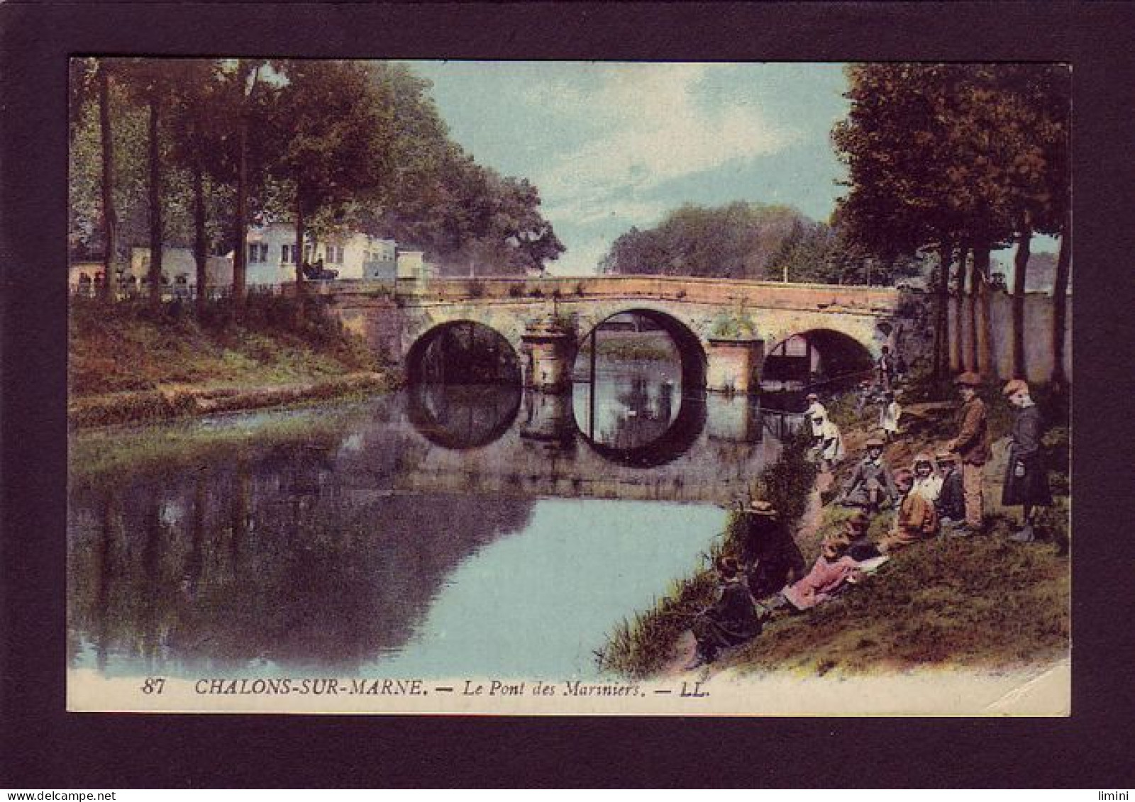 51 - CHALONS-sur-MARNE - LE PONT DES MARINIERS - ANIMÉE - COLORISÉE -  - Châlons-sur-Marne