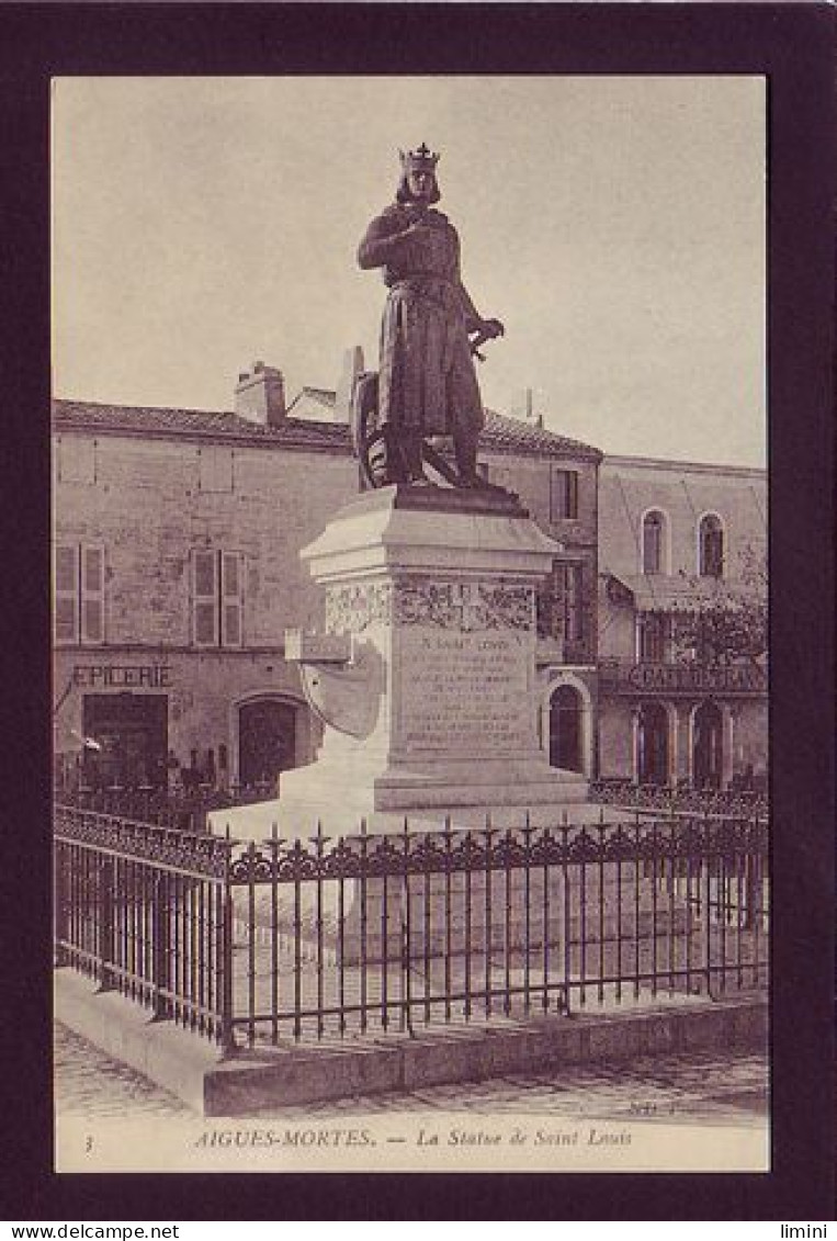 30 - AIGUES-MORTES - LA STATUE DE SAINT-LOUIS -  - Aigues-Mortes