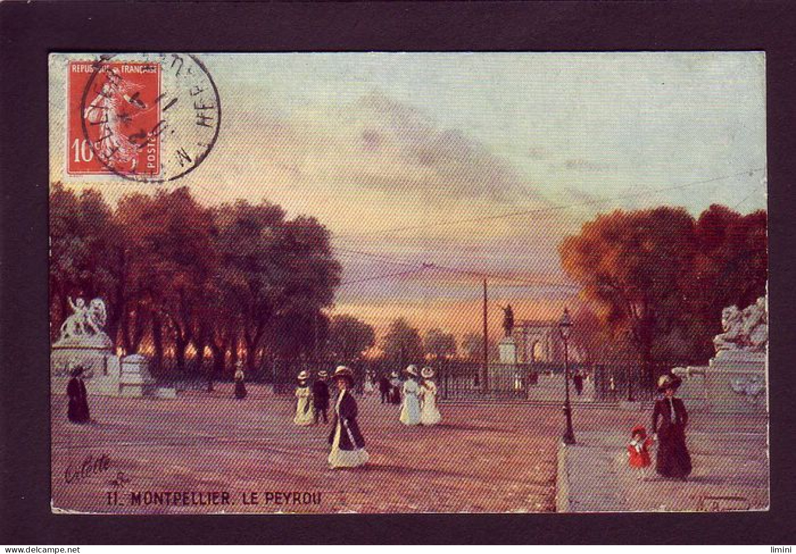 34 - MONTPELLIER - LE PEYROU - ANIMÉE - COLORISÉE -  - Montpellier