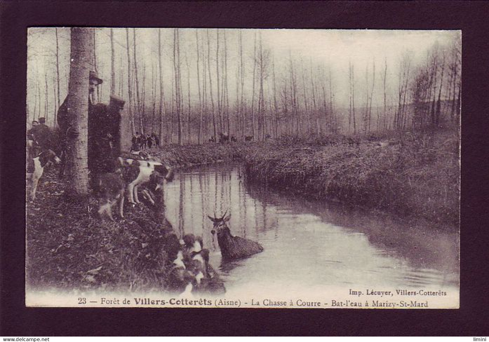 02 - VILLERS-COTTERETS - CHASSE A COURRE - BAT-L'EAU A MARIZY-ST-MARD  - ANIMÉE - - Villers Cotterets