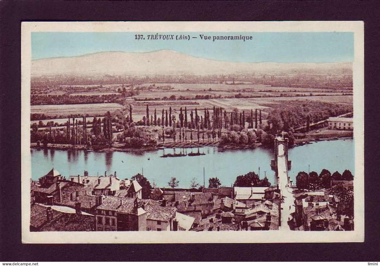 01 - TREVOUX - VUE PANORAMIQUE - COLORISÉE -  - Trévoux