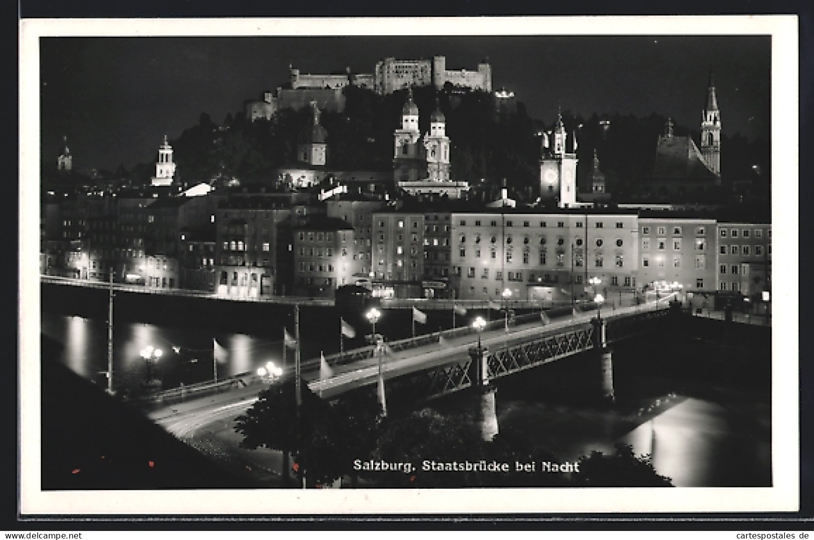AK Salzburg, Staatsbrücke Bei Nacht  - Sonstige & Ohne Zuordnung