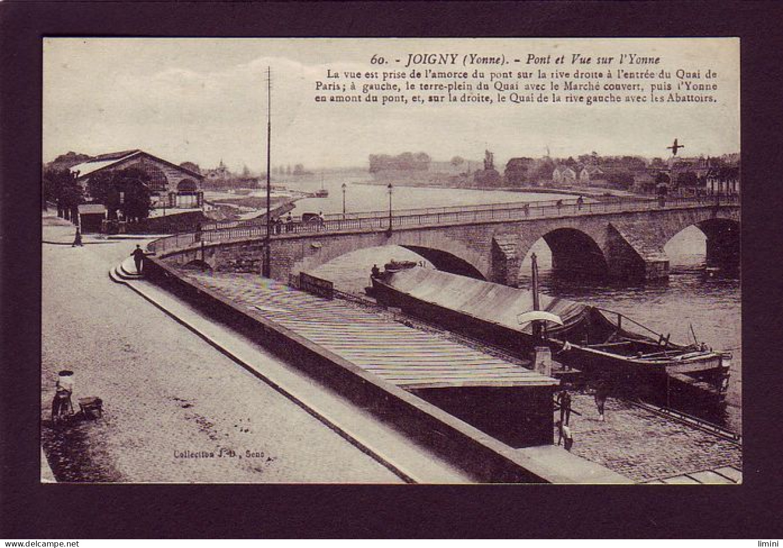 89 - JOIGNY - PONT ET VUE SUR L'YONNE - ANIMÉE -  - Joigny