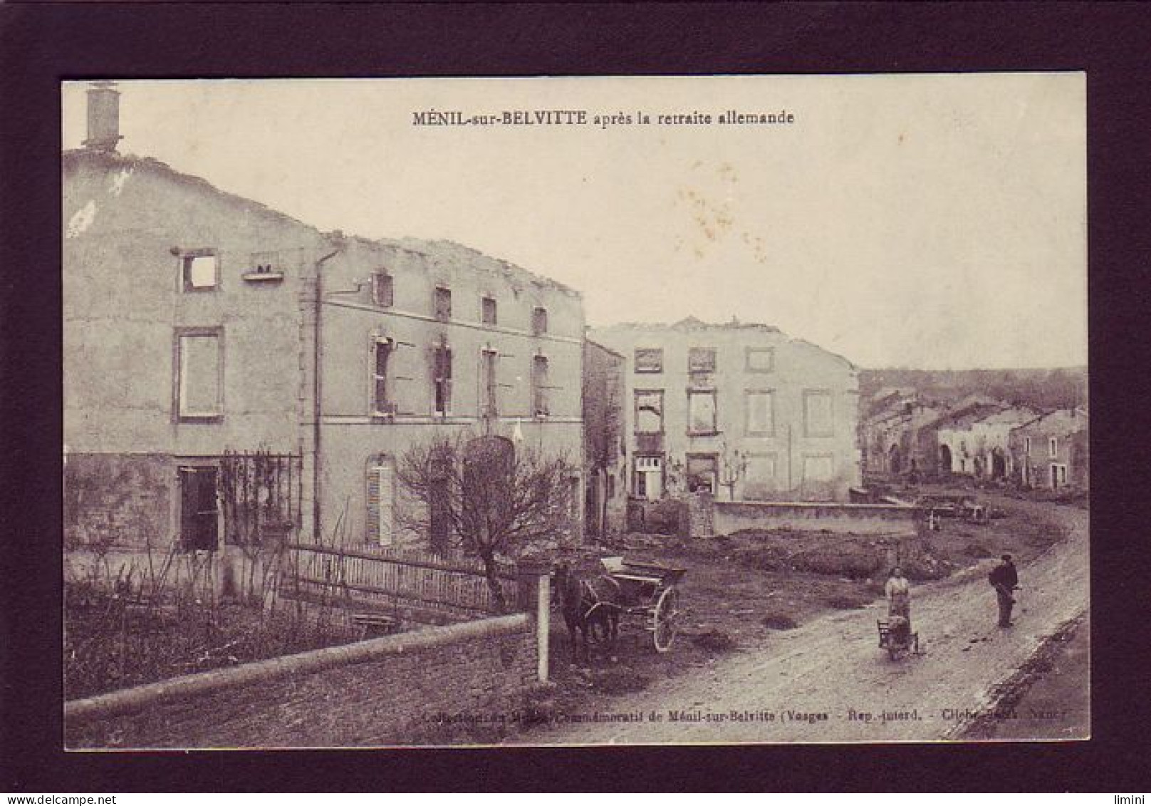 88 - GUERRE 14/18 - MEVIL-sur-BELVITTE - APRES LA RETRAITE ALLEMANDE - ATTELAGE -  - Other & Unclassified