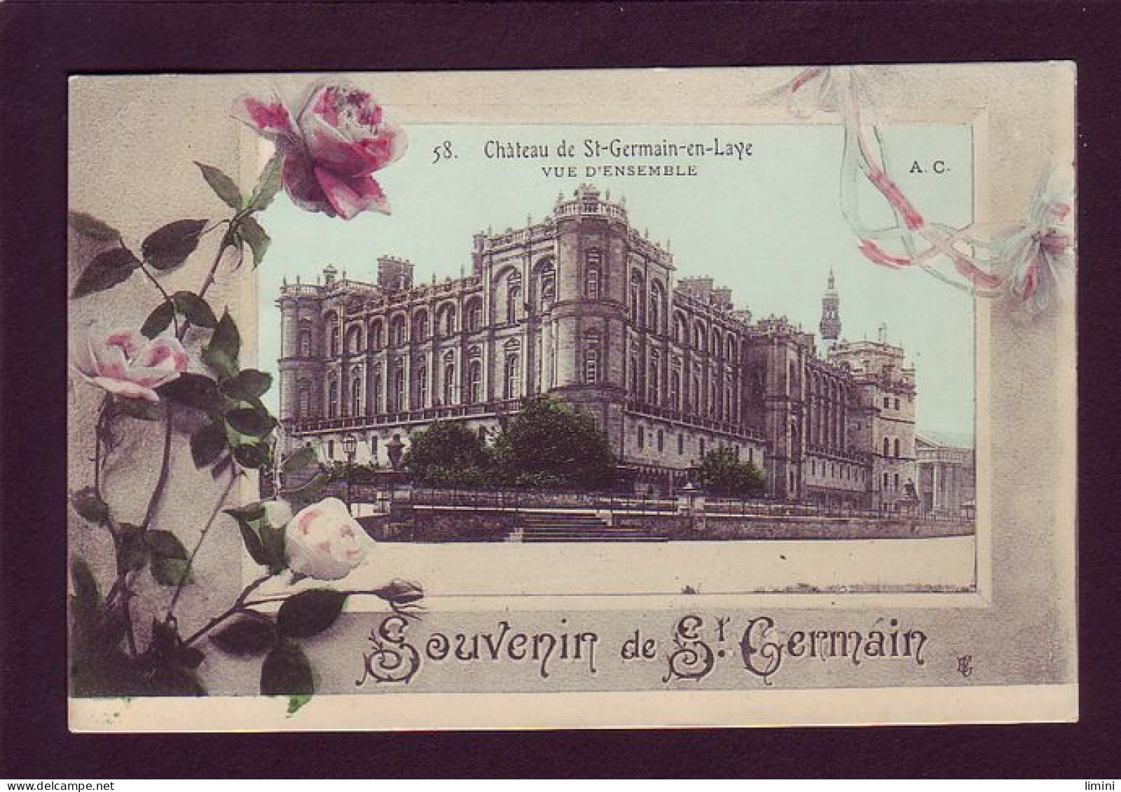78 - SAINT-GERMAIN-en-LAYE - FLEURS - CARTE ILLUSTRÉE - SOUVENIR -  - St. Germain En Laye (Kasteel)