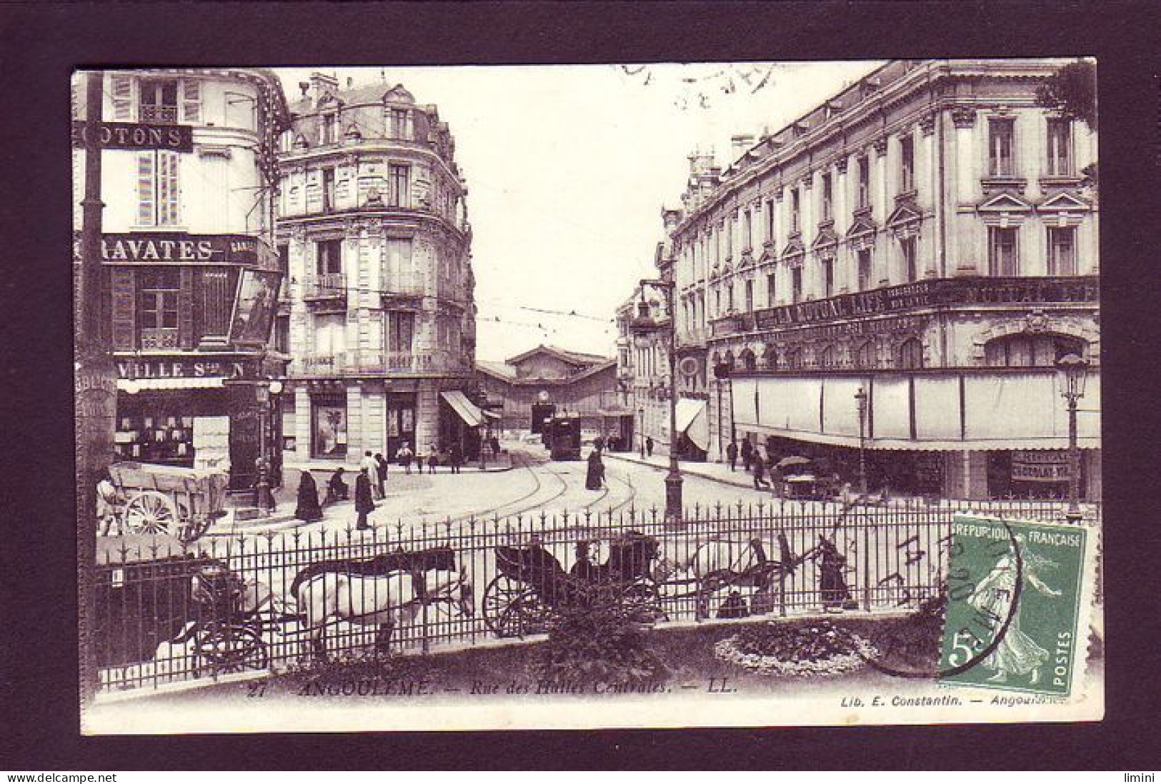 16 - ANGOULEME - RUE DES HALLES CENTRALES - ANIMÉE - ATTELAGE -  - Angouleme