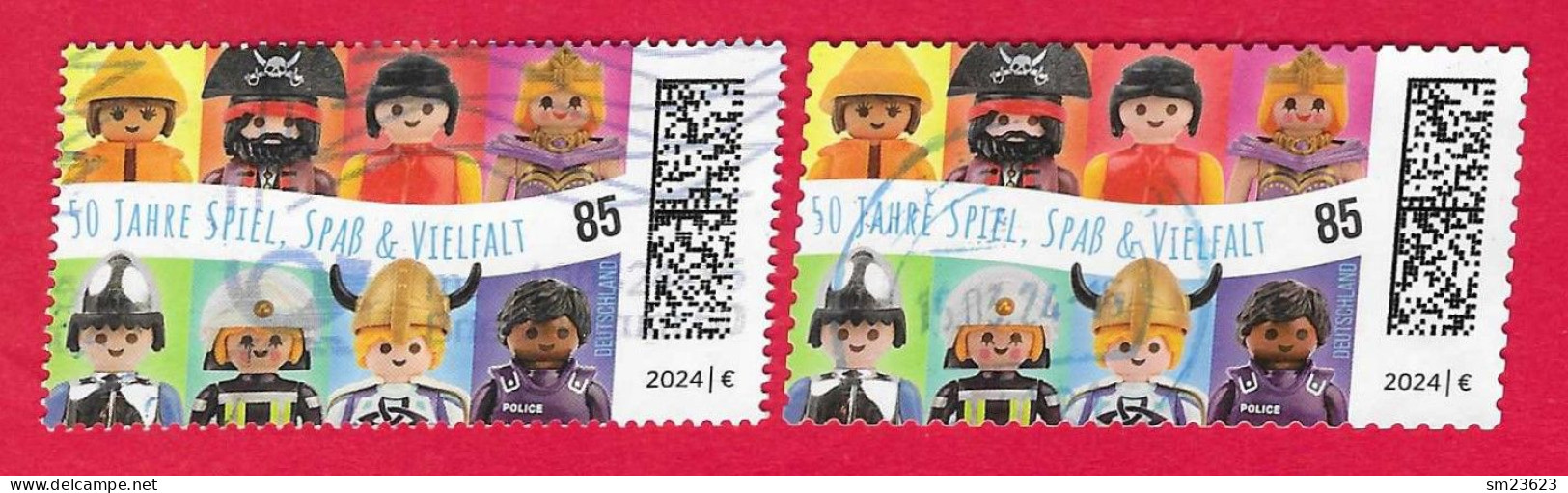 BRD 2024 , 50 Jahre PLAYMOBIL - Nassklebend + Selbstklebend - Gestempelt / Fine Used / (o) - Used Stamps