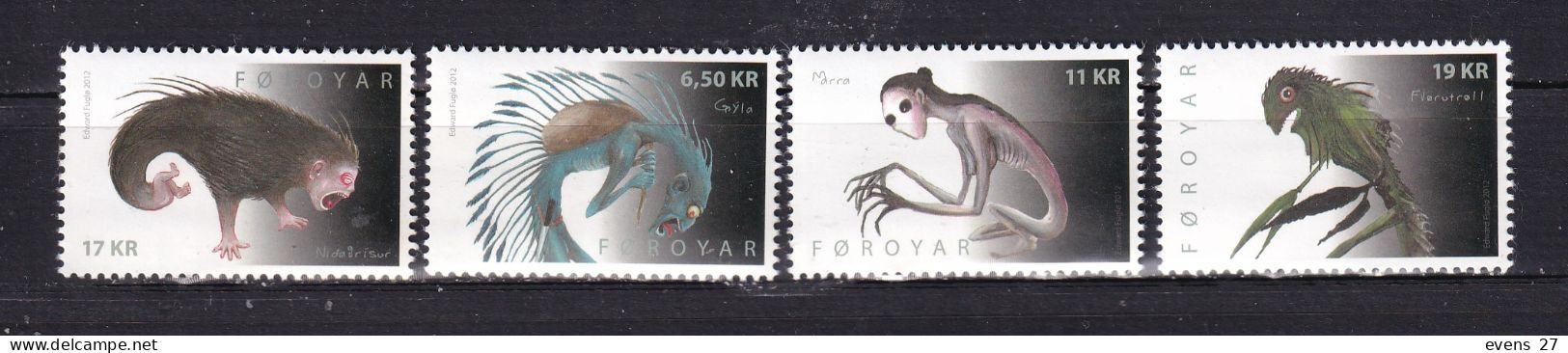 FAROE ISLANDS-2012-MYTHS AND LEGENDS--MNH. - Isole Faroer