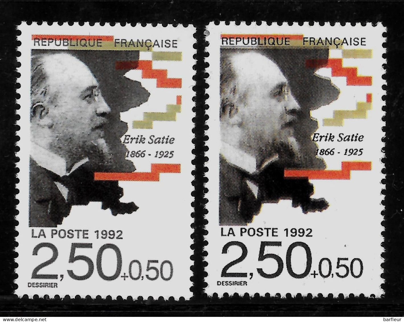 Année 1992 : Y. & T. N° 2748 A ** Personnage Gris Et Brun Sur Timbre De Droite Avec Impression Flou - Unused Stamps