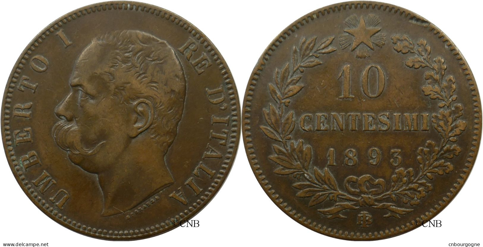 Italie - Royaume - Humbert Ier - 10 Centesimi 1893 BI - TTB/XF45 - Mon5665 - 1878-1900 : Umberto I.