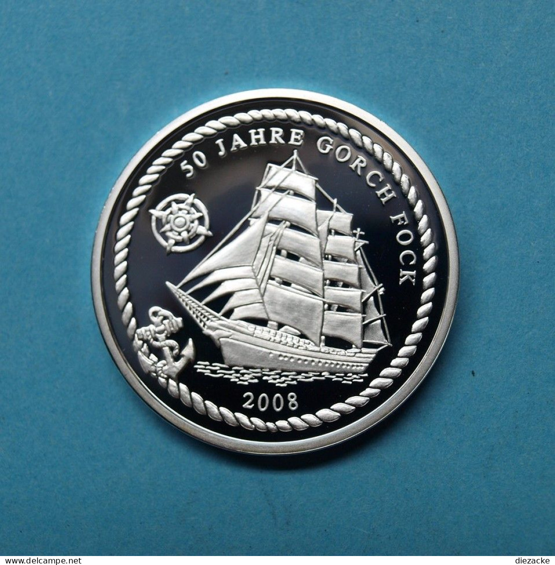 2008 Medaille GORCH FOCK, Versilbert PP (Fok4/4 - Ohne Zuordnung