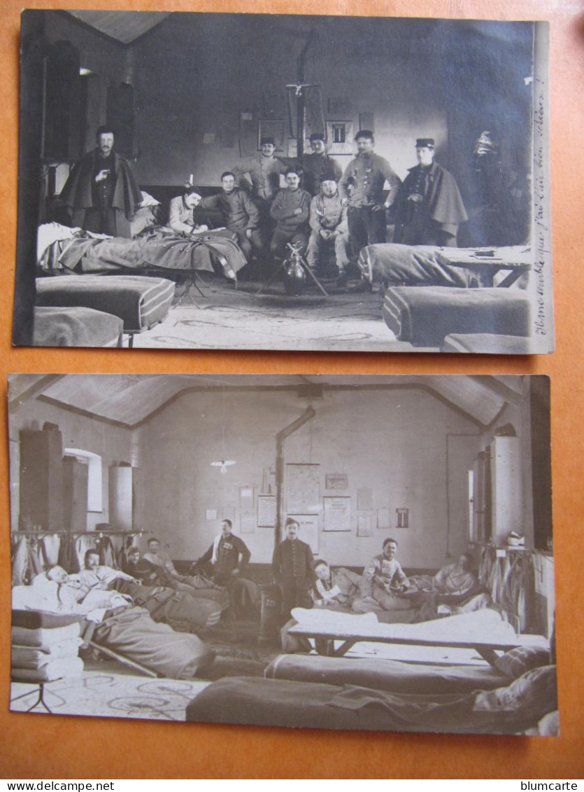 2 Cartes Photo - CAMP DE CHALONS - CHAMBREE DE SOLDATS - 1912 - Characters