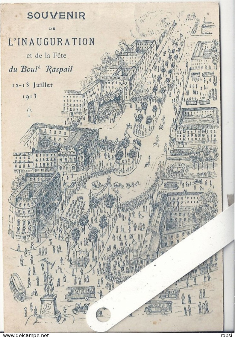 75 Paris XIV, Boulevard Raspail, Dessin Inauguration Fête 1913, , D 14.48 - Arrondissement: 14