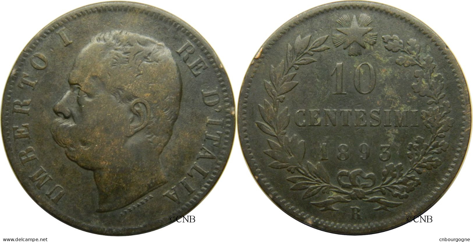 Italie - Royaume - Humbert Ier - 10 Centesimi 1893 R - TB/VF30 - Mon4497 - 1878-1900 : Umberto I.