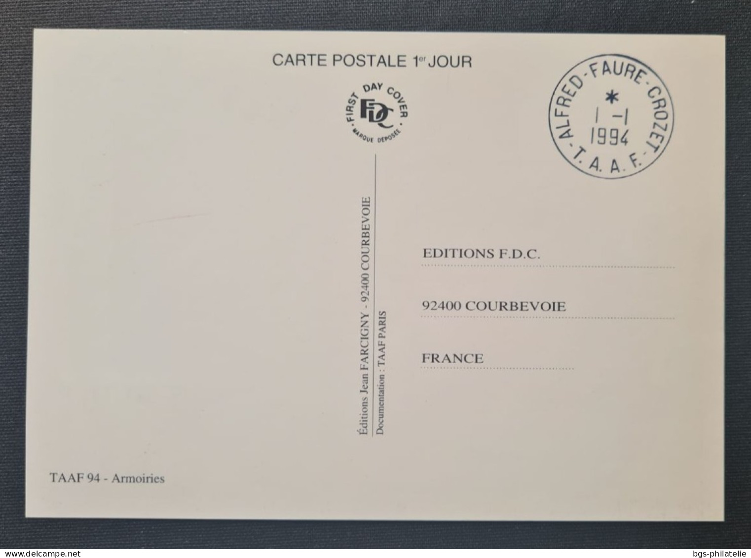 TAAF, Timbre Numéro 184 Oblitéré De CROZET Le 1/1/1994. - Storia Postale