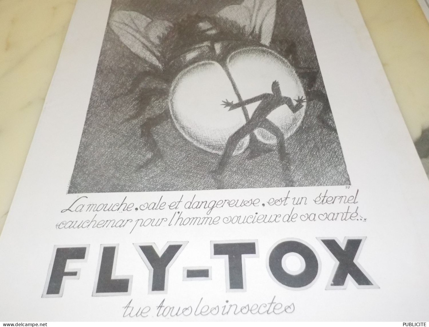 ANCIENNE PUBLICITE  TUE LES MOUCHES  FLY-TOX 1929 - Other & Unclassified