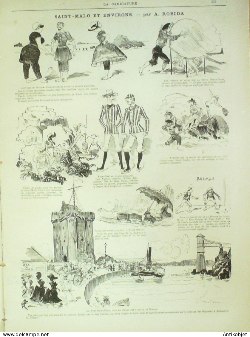 La Caricature 1883 N°190 Saint-Malo (35) Et Ses Environs Robida - Magazines - Before 1900