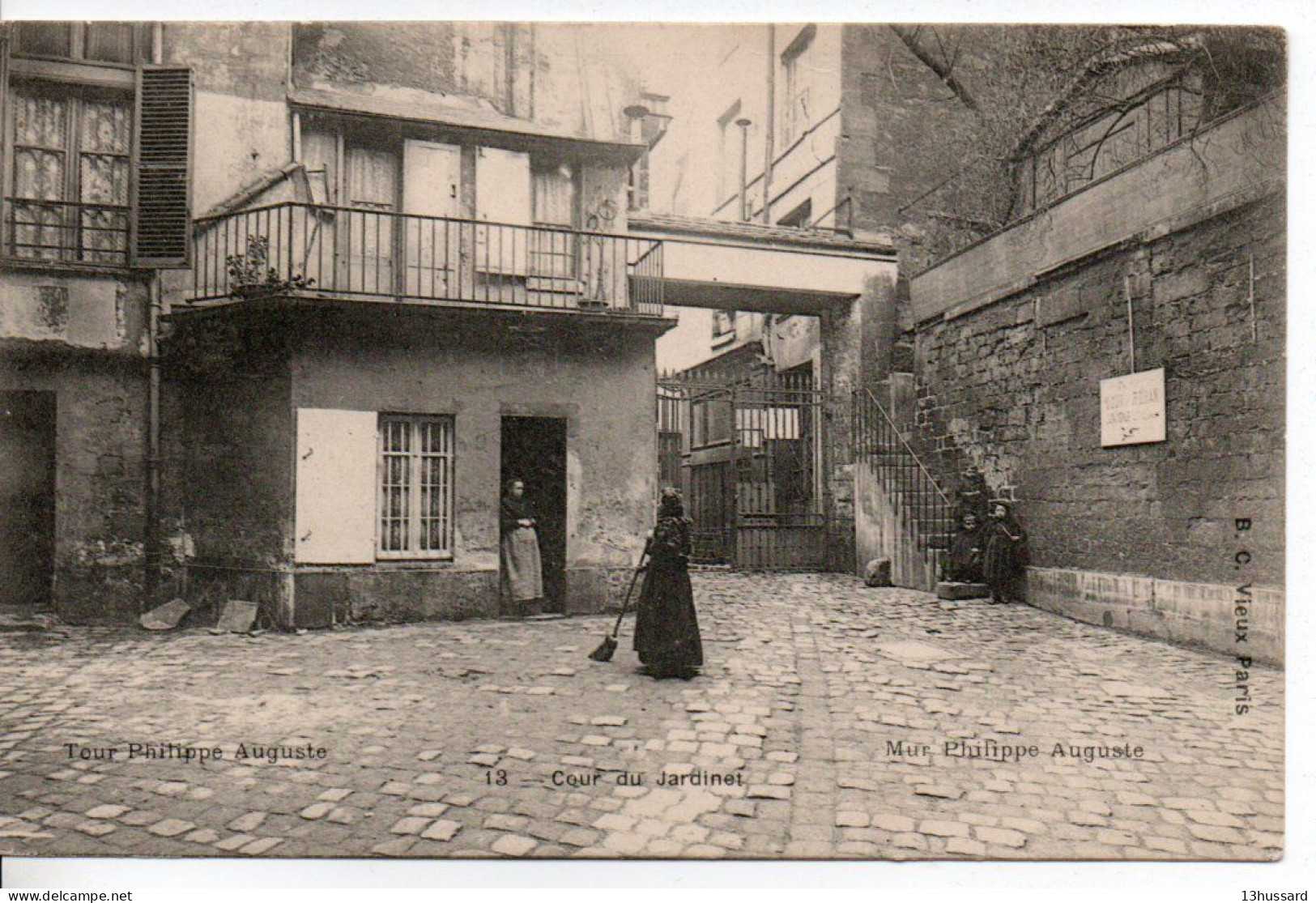 Carte Postale Ancienne Paris - Tour Philippe Auguste. Cour Du Jardinet. Mur Philippe Auguste - Arrondissement: 06