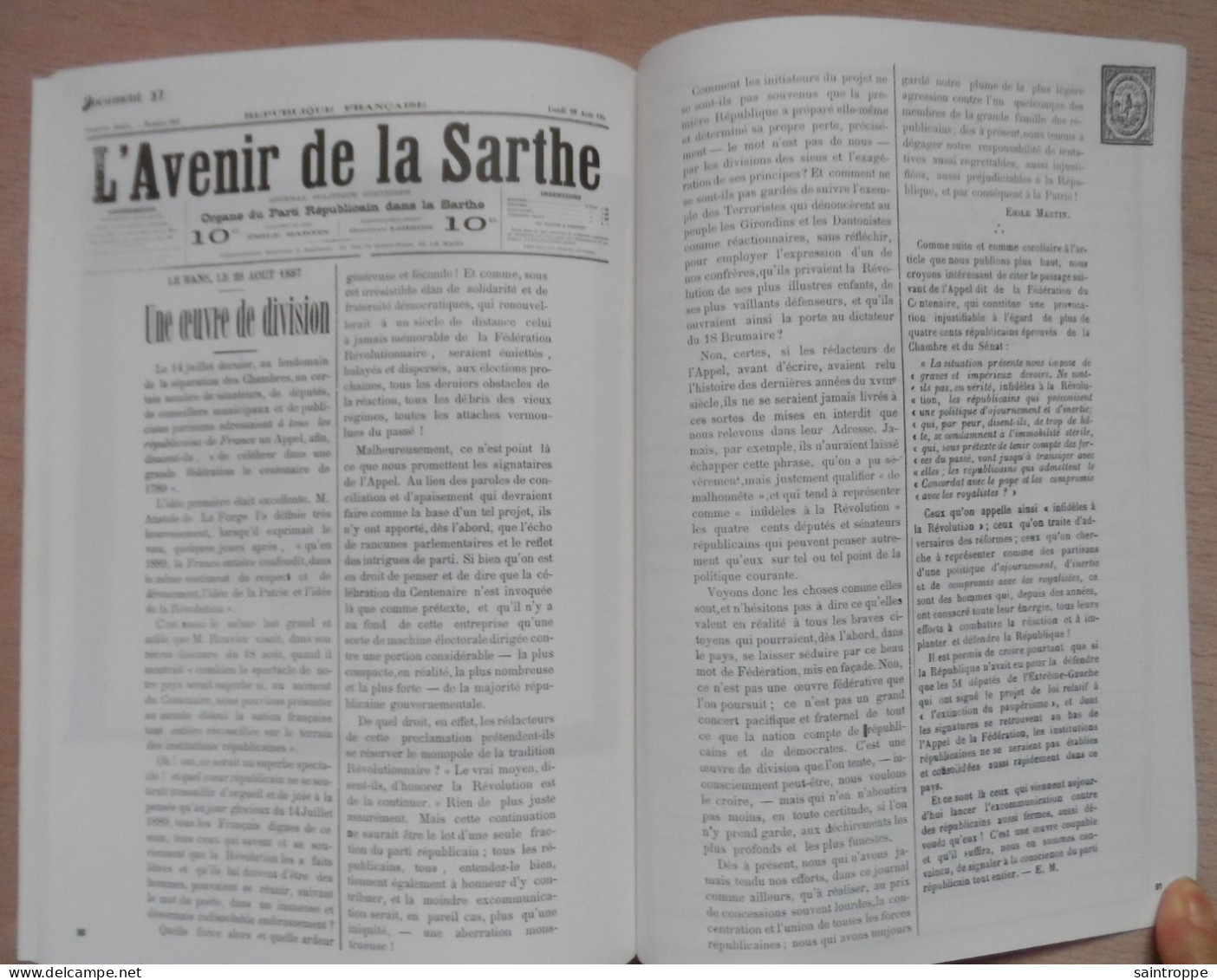 Les Sarthois et la Révolution. Par Marcel Samson. Histoire. Régionalisme.