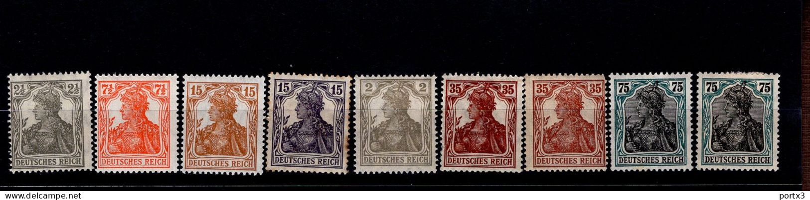Deutsches Reich 98 - 104 Germania Mint MLH * Falz - Nuevos