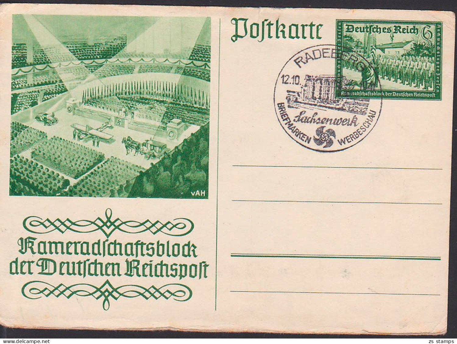 Bildpostkarte Kameradschaftsblock Germany EAST, P 292, SSt. Radeberg Sachsenwerk  - Private Postwaardestukken