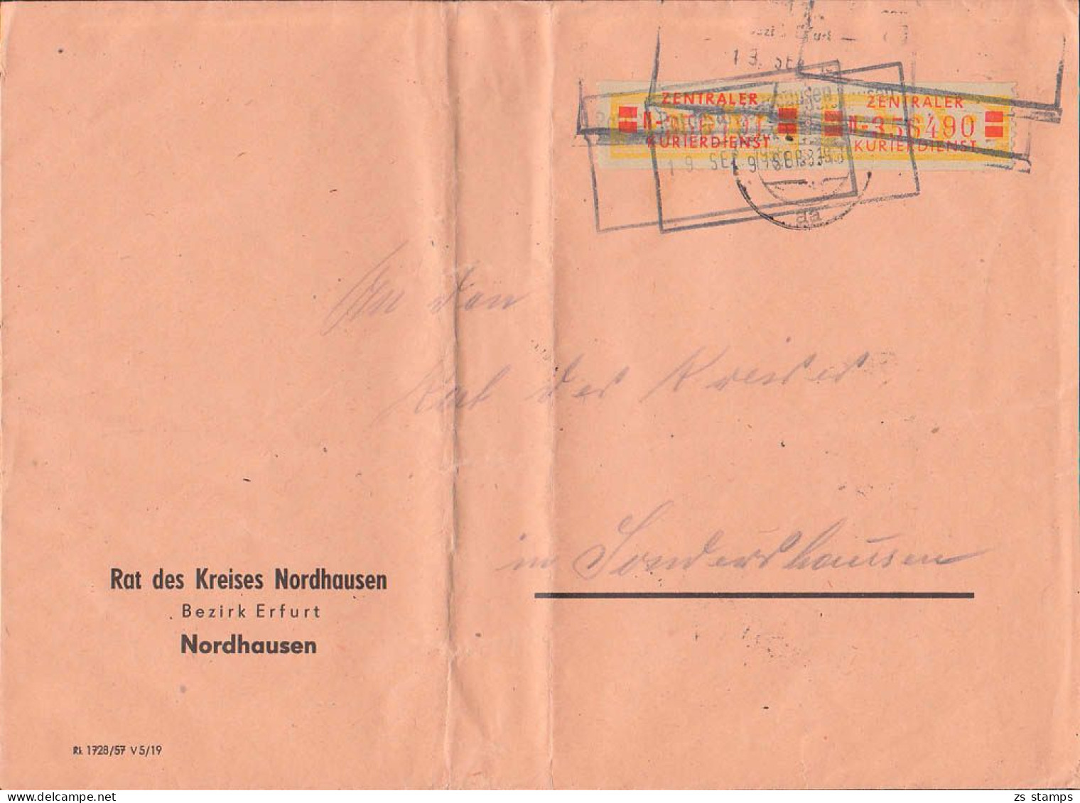 Nordhausen ZKD 19II N(2), Abs. Rat Des Kreises - Briefe U. Dokumente