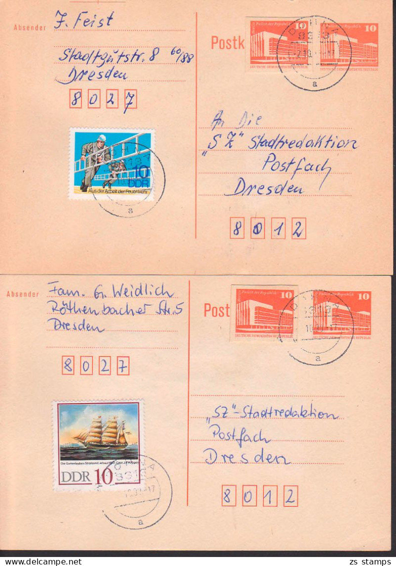 Berlin Palast Der Republik 10 Pfg. Ganzsache Auffrankiert Auf 30 Pfg. Mit GAA Und Sondermarke, OSt. Dohna - Lettres & Documents