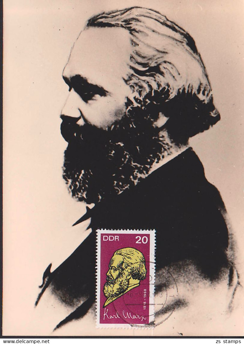 MC Karl Marx, DDR 1366 Aus Zusammendruck Auf Foto - Cartoline Maximum