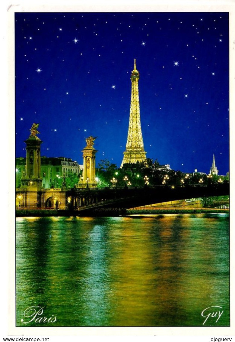 Paris Le Pont Alexandre III Et La Tour Eiffel ( Illuminés , écrite En 1995 - Ponts