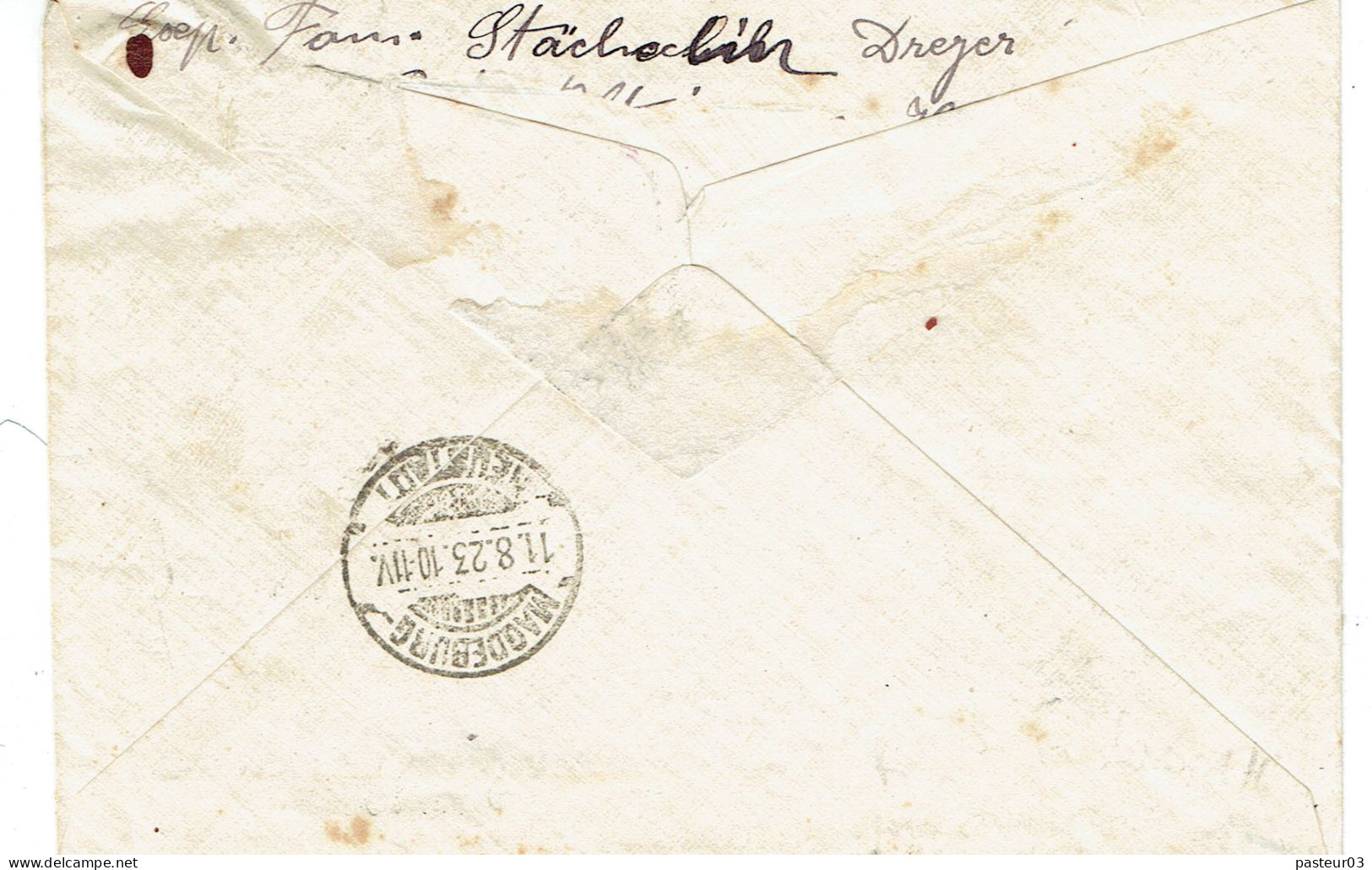 Tarifs Postaux Etranger Du 01-04-1921 (14) Pasteur N° 176  50 C. X 2 Lettre Recommandée 1er Ech Cachet Recette Alsace Lo - 1922-26 Pasteur