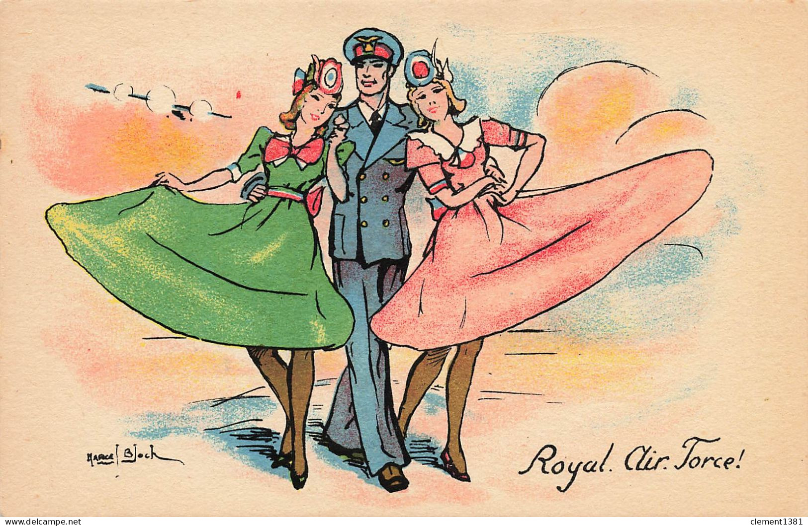 Illustrateur Illustration Marcel Bloch Royal Air Force Militaria Avion Plane Aviation - Altri & Non Classificati