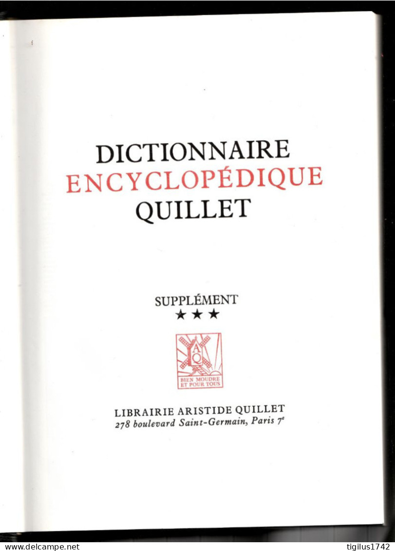 Dictionnaire Encyclopédique Quillet, Supplément ***, 1977, 1 Volume - Encyclopaedia