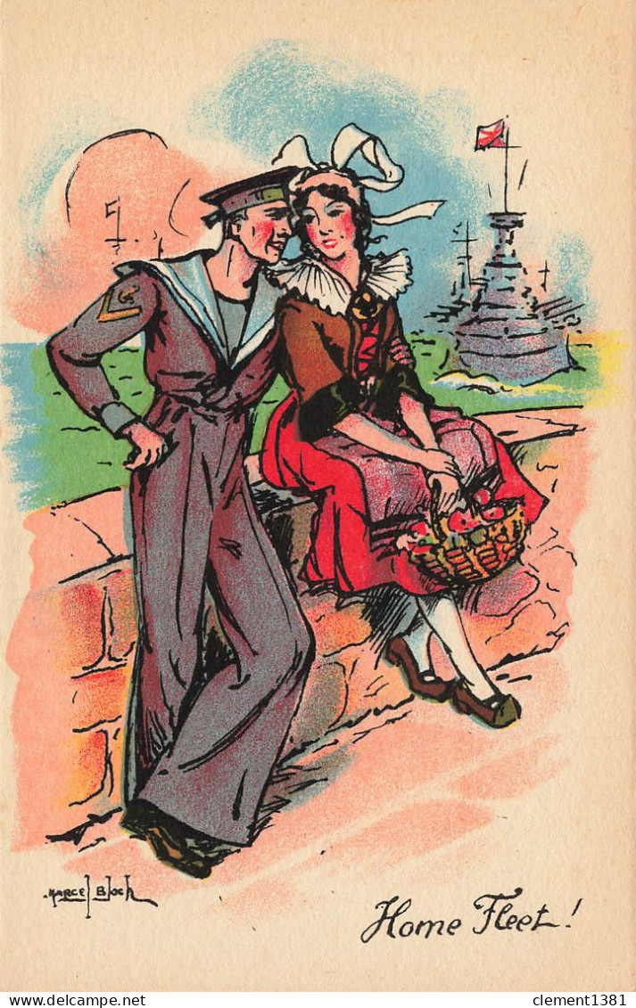 Illustrateur Illustration Marcel Bloch Home Fleet Navy Marine Militaria - Autres & Non Classés