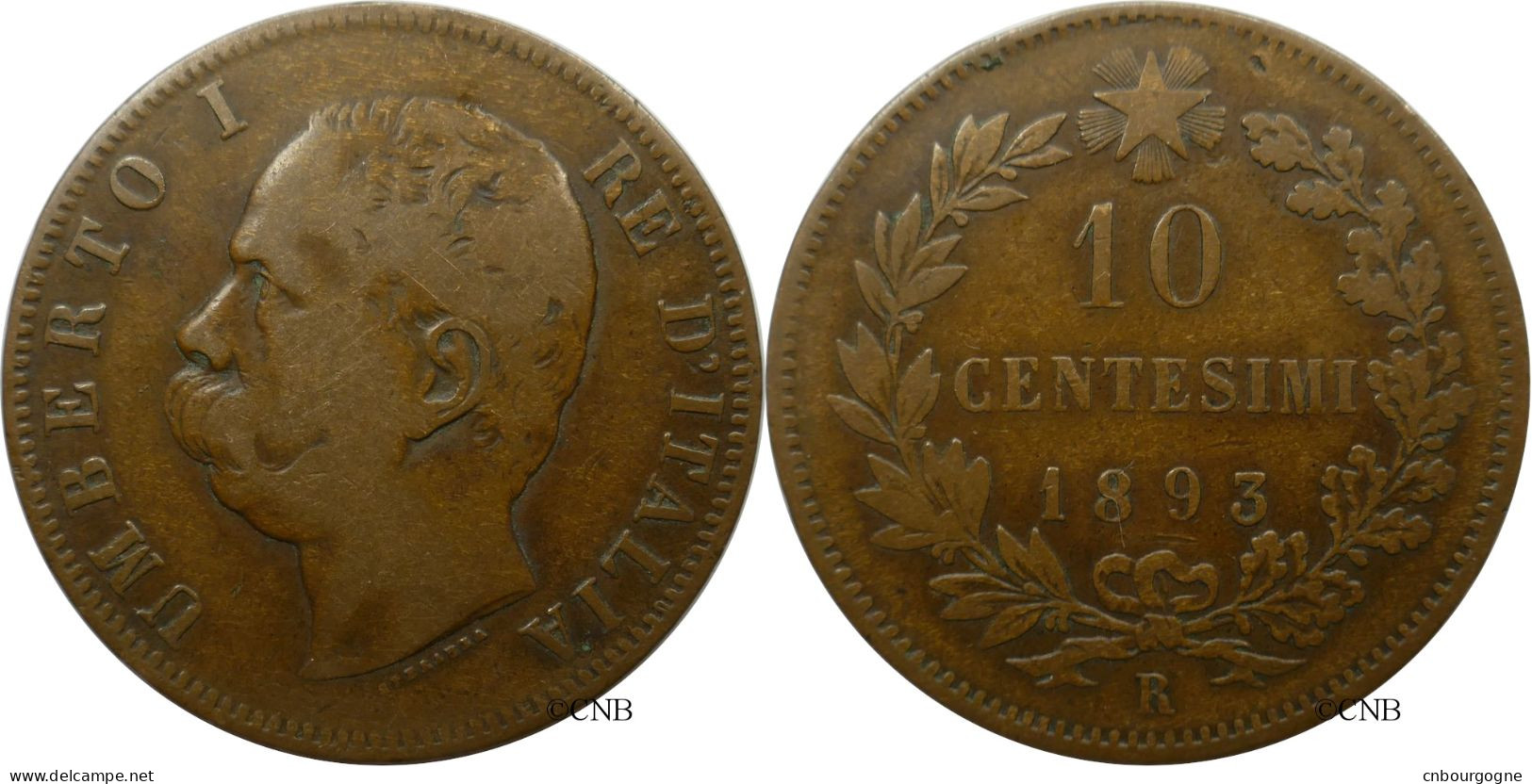Italie - Royaume - Humbert Ier - 10 Centesimi 1893 R - TB/VF25 - Mon5383 - 1878-1900 : Umberto I