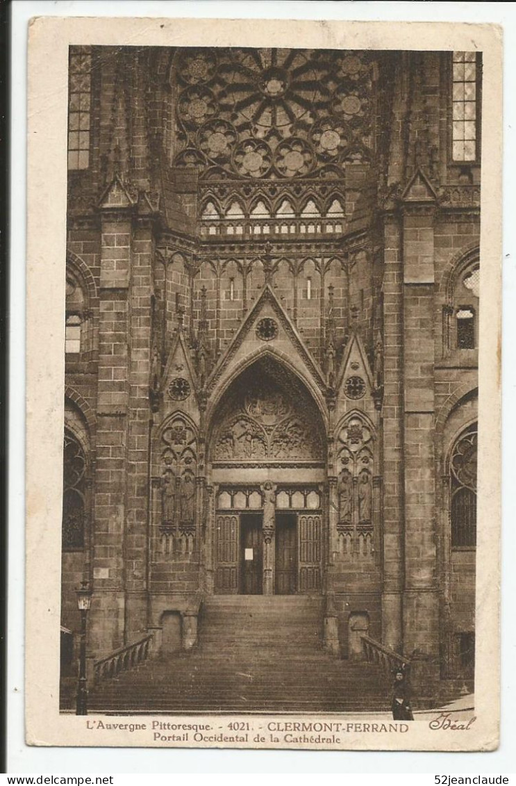 Portail Occidental De La Cathédrale  1932    N° 4021 - Clermont Ferrand