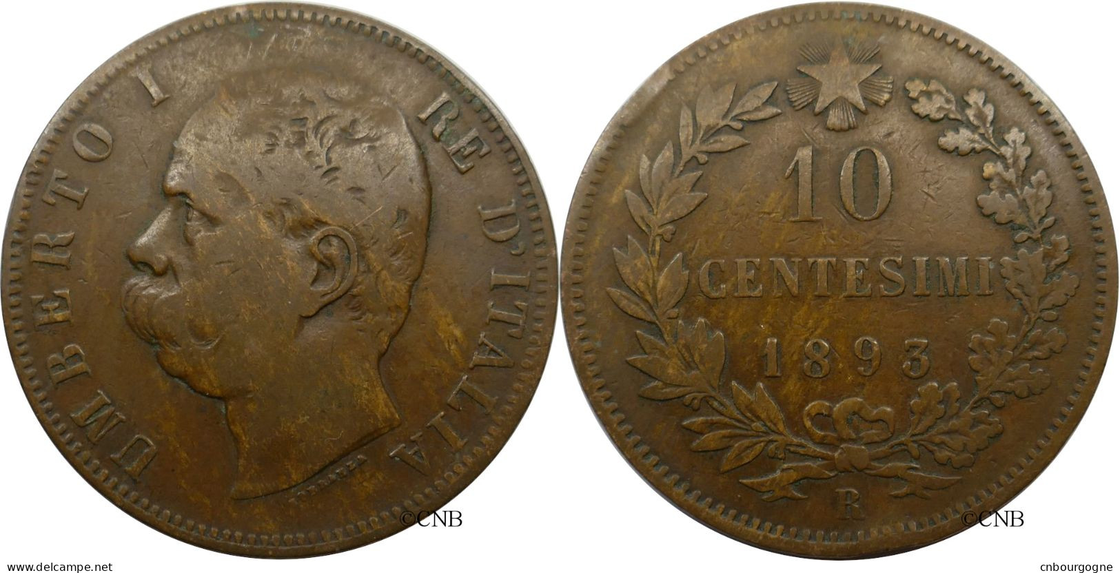 Italie - Royaume - Humbert Ier - 10 Centesimi 1893 R - TB/VF30 - Mon5966 - 1878-1900 : Umberto I.