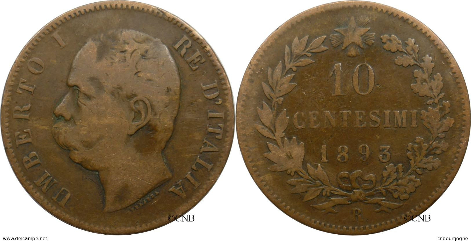 Italie - Royaume - Humbert Ier - 10 Centesimi 1893 R - TB/VF25 - Mon6116 - 1878-1900 : Umberto I