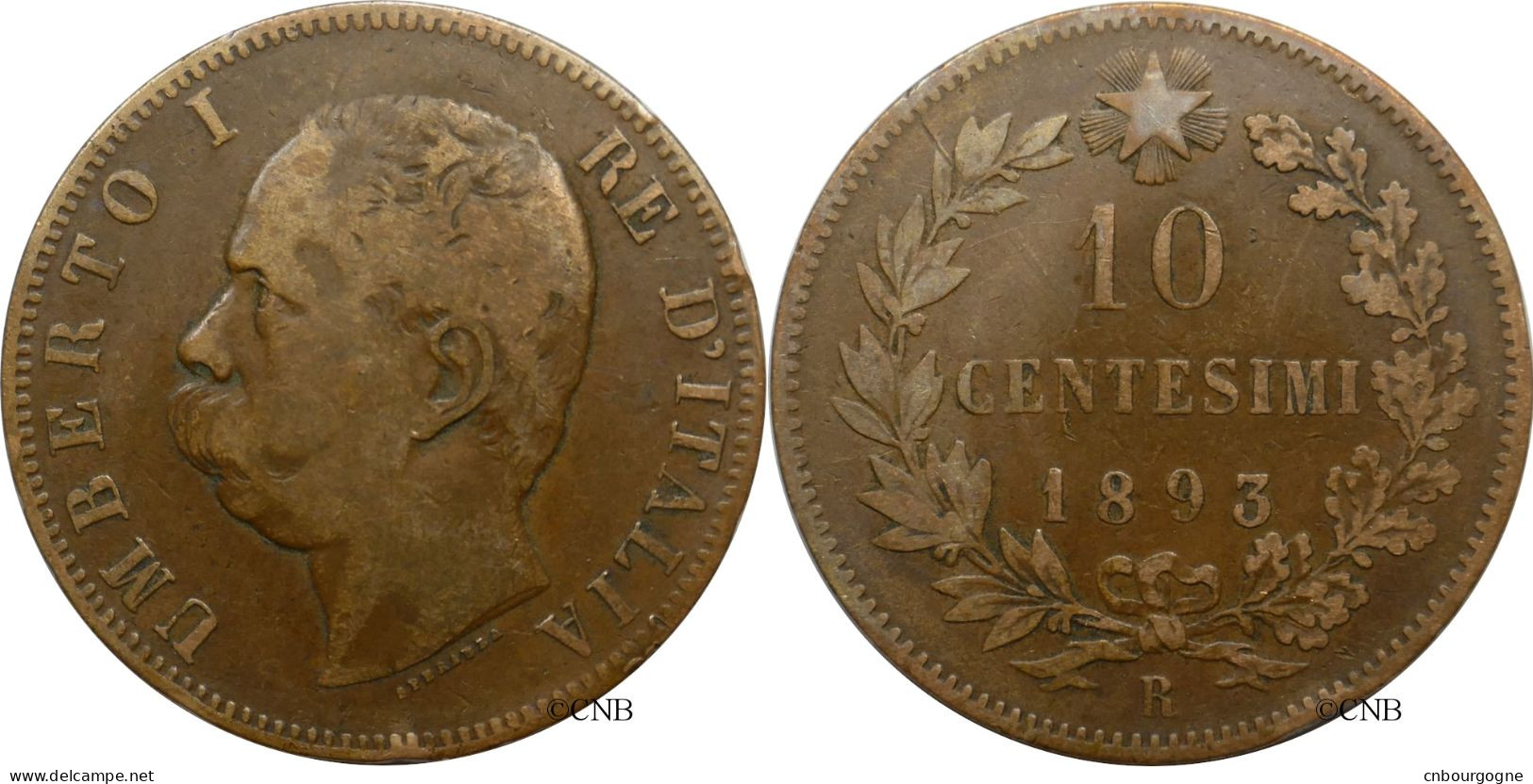 Italie - Royaume - Humbert Ier - 10 Centesimi 1893 R - TB/VF25 - Mon6117 - 1878-1900 : Umberto I.