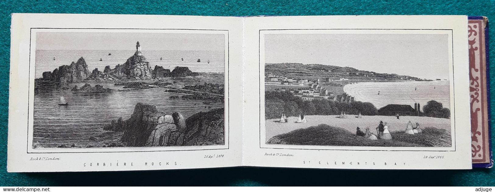 "The PRINCE'S ALBUM of JERSEY" Carnet de 12 Gravures de 1858 à 1865* Rock Br. & Payne  TOP- cf. scans