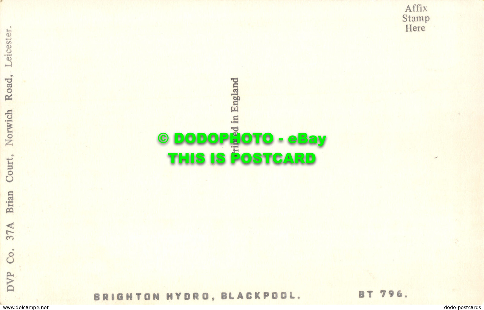 R527153 Blackpool. Brighton Hydro. DVP. Postcard - World