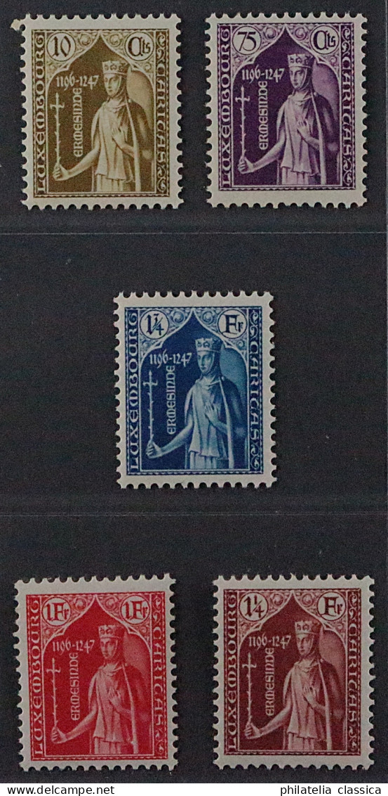 Luxemburg  245-49 **  Kinderhilfe 1932, Ermesinde Von Luxemburg, KW 100,- € - 1852 Guillaume III