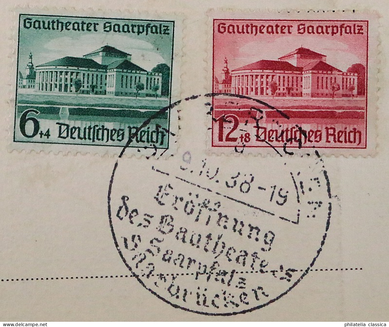 Dt. Reich  673-74 Gautheater Saarpfalz Ersttag Auf Signierter Original-Radierung - Brieven En Documenten